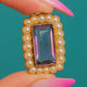 Antique Georgian 15ct Gold Amethyst Natural Pearl Pendant