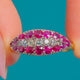 Fine 18ct Gold Ruby & Diamond Boat Ring c.1890