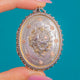 Antique Victorian Aesthetic Silver & 9ct Rose Gold Flowers Locket