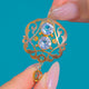 Art Nouveau 9ct Gold Yellow Zircon & White Paste Drop Pendant