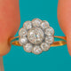 Antique 18ct Gold Diamond Daisy Cluster Engagement Ring, 0.95ct