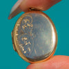 Edwardian 9ct Gold Engraved Puffy Oval Locket