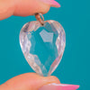Art Deco Silver Rock Crystal Heart Pendant, 34.00ct