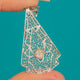Art Deco 14ct White Gold Filigree Kite Shaped Diamond Pendant