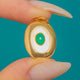 Chubby Victorian 18ct Gold Turquoise Disc Charm