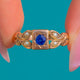 Antique 9ct Gold Star-Set Sapphire & Pearl Ring