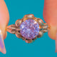 18ct Gold Pink Moissanite Buttercup Ring