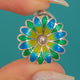 Vintage Mexican 980 Silver Enamel Flower Pendant