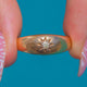 Bright 18ct Yellow Gold Antique Star-Set Diamond Gypsy Ring