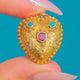 Ornate Georgian 18ct Gold Garnet Amethyst Turquoise Puffy Heart Locket