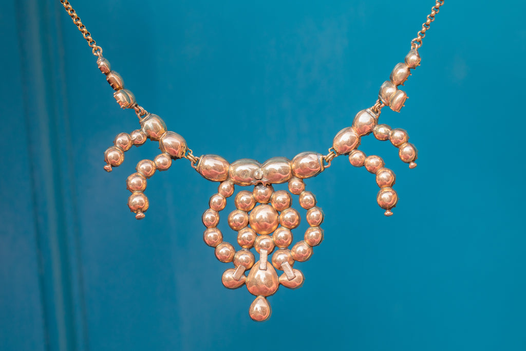 Georgian 15ct Gold Flat-cut & Perpignan Garnet Necklace