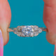 Art Deco Solid PLATINUM 0.50ct Diamond Solitaire Engagement Ring