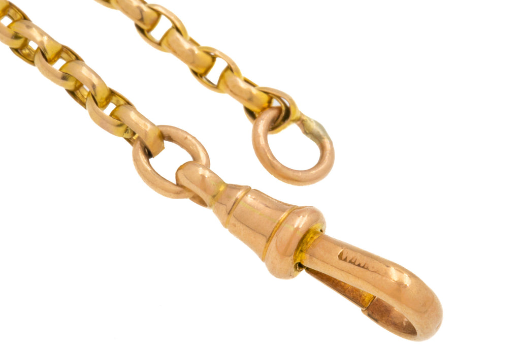16.5" Antique 9ct Gold Belcher Chain with Dog Clip (6.8g)