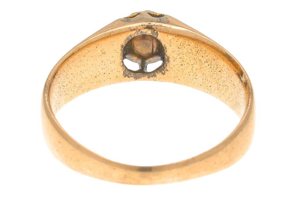 Antique 9ct Gold Rose Cut Diamond Solitaire Ring, 0.25ct