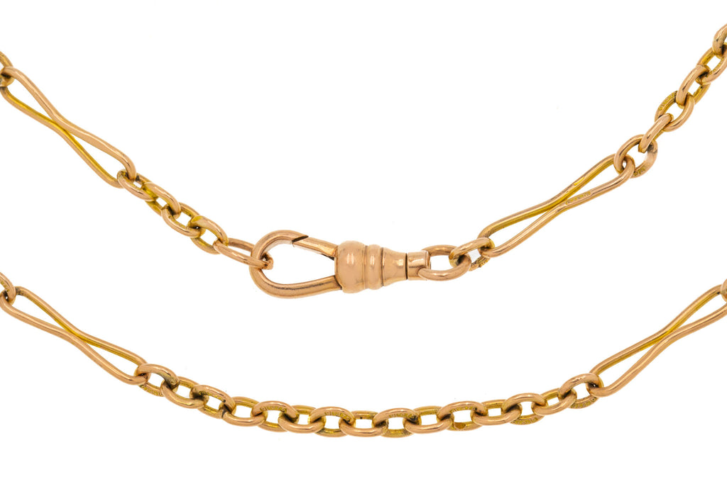 Antique 9ct Gold Fancy Link Chain, 9.7g