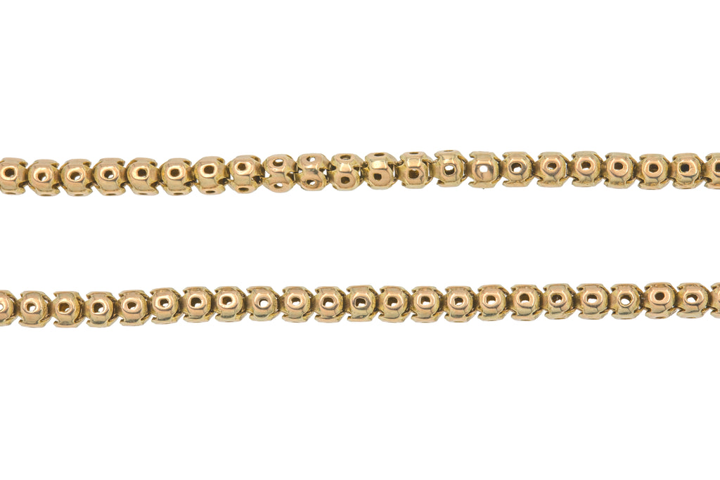 Antique 9ct Gold Pierced Chain, Ball & Fetter Details (8g)
