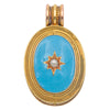 Victorian 18ct Gold Blue Enamel & Pearl Star Locket