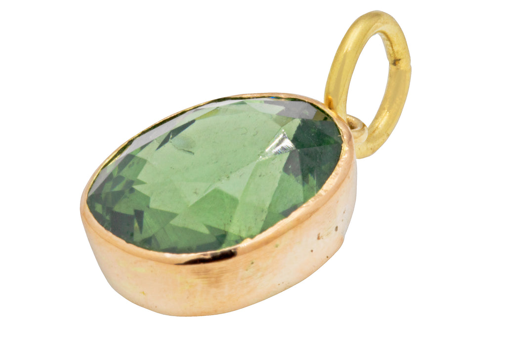Edwardian 9ct Gold Green Garnet Charm, 4.00ct