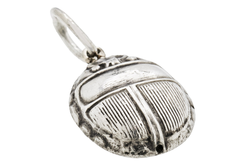 Antique Silver Scarab Beetle Pendant