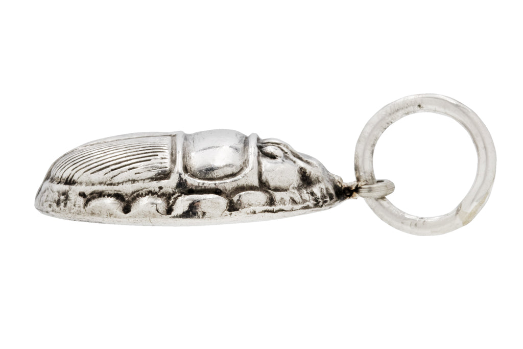 Antique Silver Scarab Beetle Pendant