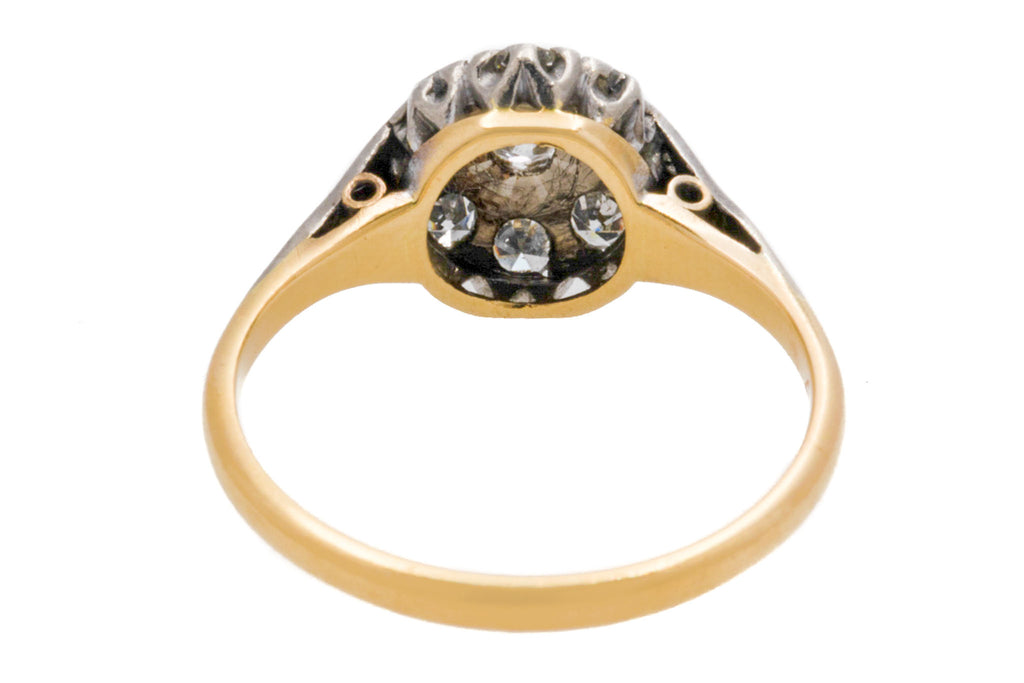Edwardian 18ct Gold Platinum Diamond Cluster Ring, 0.40ct