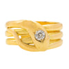 Antique French 18ct Gold Diamond Snake Ring, 0.20ct