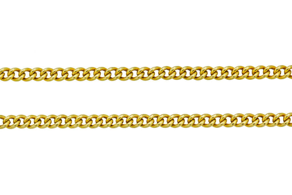 18" Antique 15ct Gold Curb Chain, 5.3g
