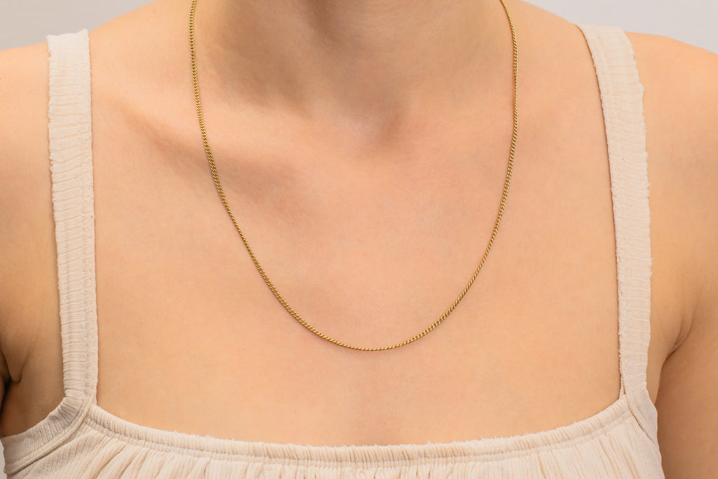 20" Antique 15ct Yellow Gold Curb Chain, 6.8g