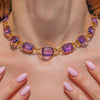French 18ct Gold Amethyst Collar Necklace, 65.00ct