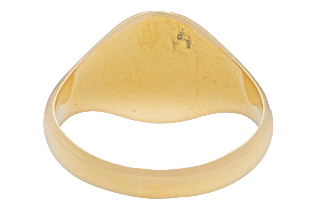 18ct Gold Round Signet Ring, 5.4g