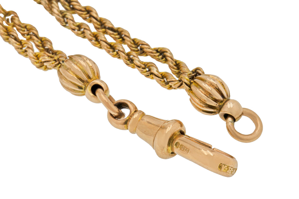 Antique Albertina 9ct Gold Orb Bracelet, with Dog-Clip, (15g)