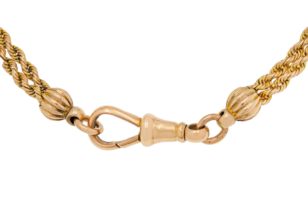 Antique Albertina 9ct Gold Orb Bracelet, with Dog-Clip, (15g)