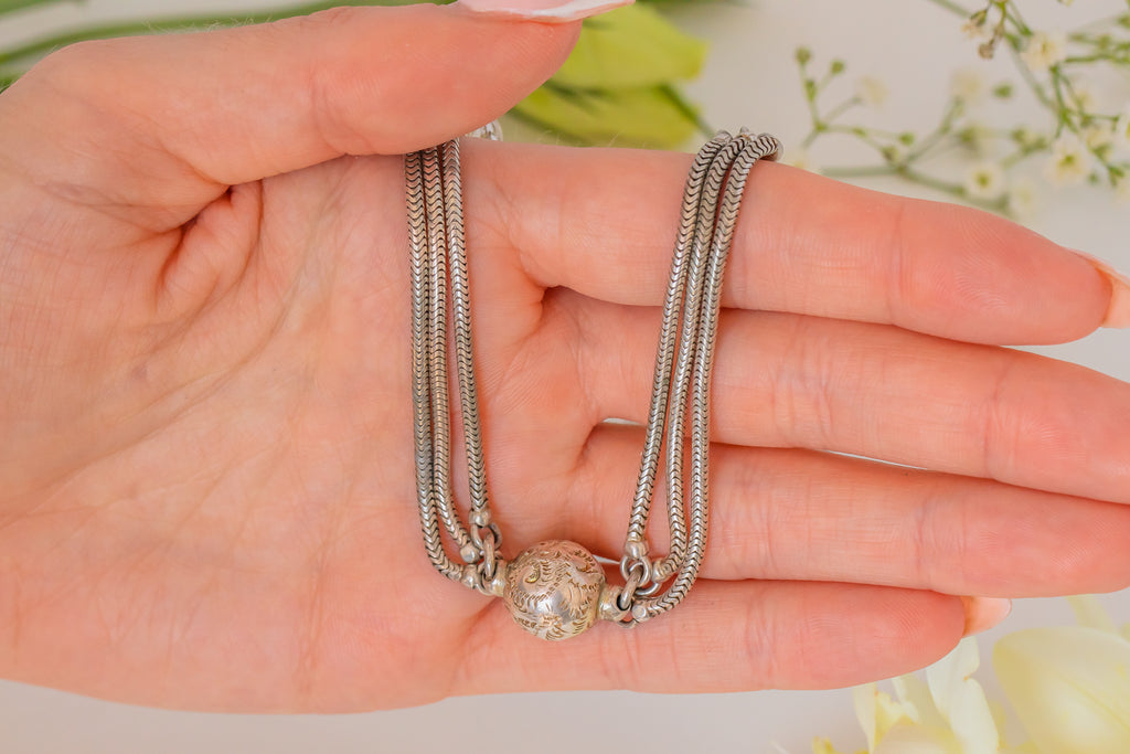 Victorian Sterling Silver Orb Necklace