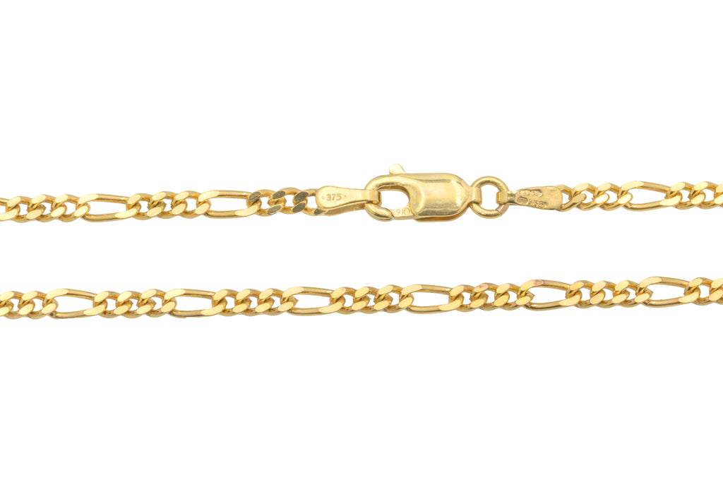 24" 9ct Gold Figaro Chain, 7.8g