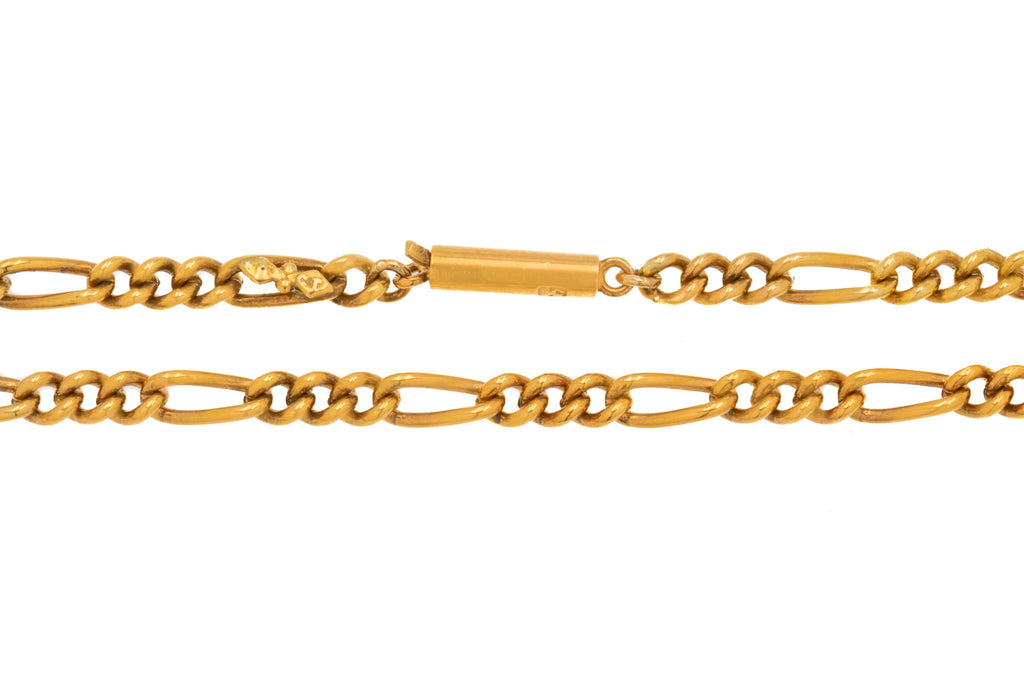 19" Antique 9ct Gold Figaro Chain (14g)