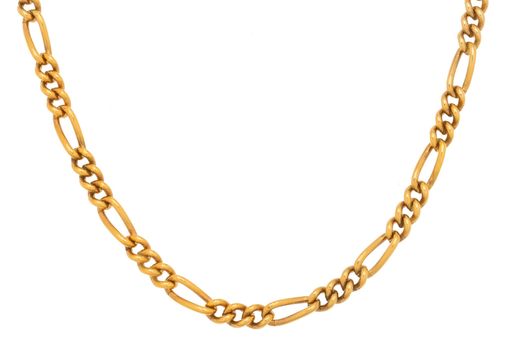 19" Antique 9ct Gold Figaro Chain (14g)