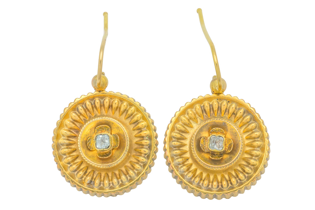 Antique 15ct Gold Diamond Earrings