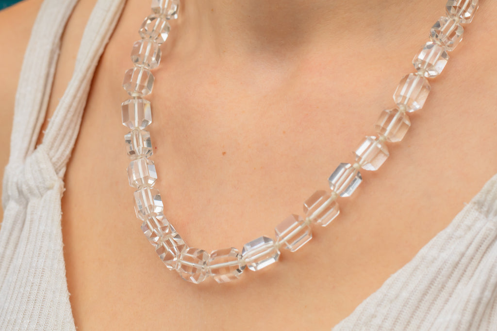 Art Deco Rock Crystal Beaded Necklace