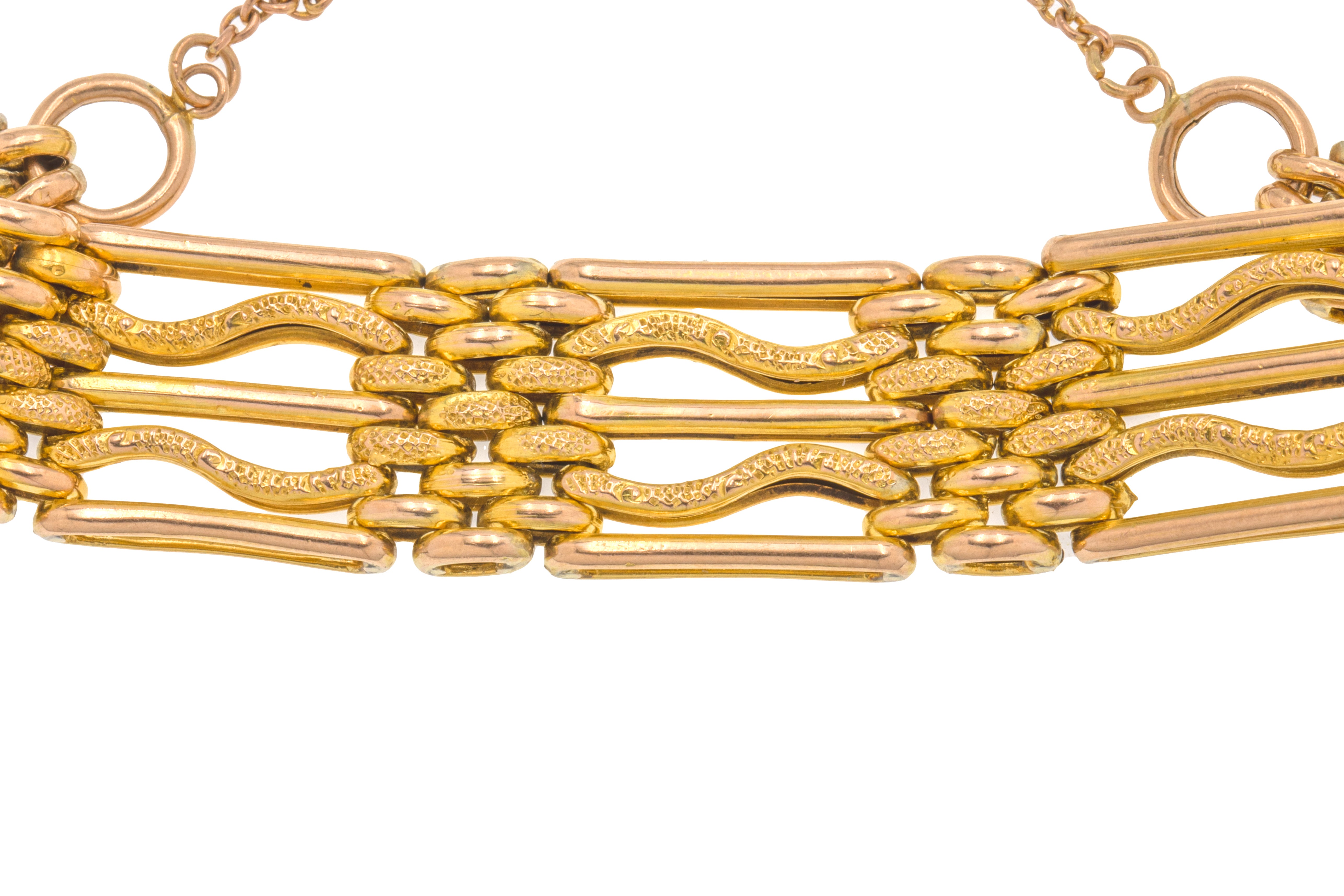 Gate Bracelets Antique 9ct Gold Gate Bracelet, Engraved Heart Padlock, 16.5g