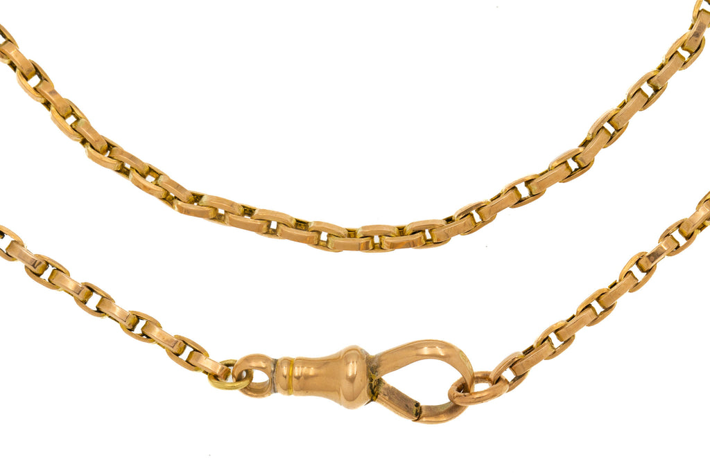 Antique 9ct Gold Belcher Chain with Dog Clip, 9.3g