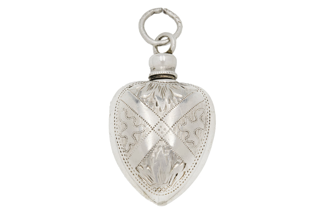 Antique Silver Engraved Perfume Bottle