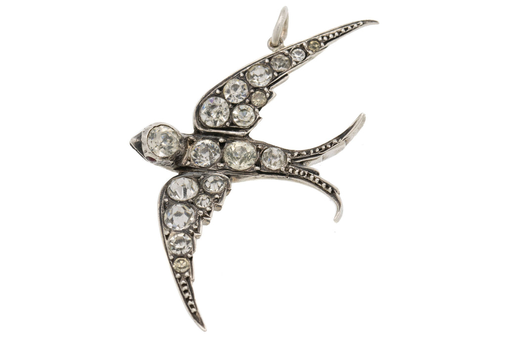 Antique Silver Paste Swallow Pendant