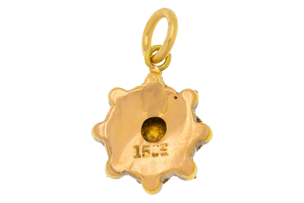 Antique 15ct Gold Etruscan Rose-Cut Diamond Charm