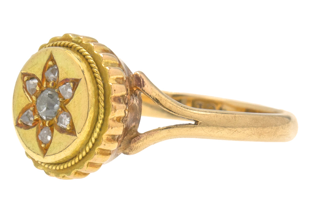 Victorian 18ct Gold Diamond Flower Ring