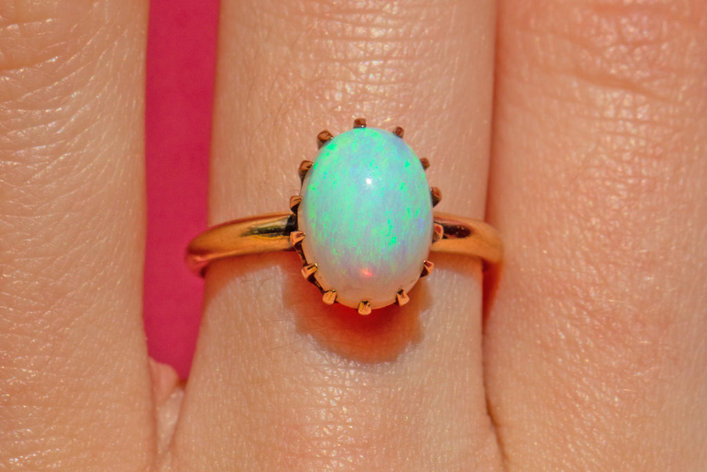 Antique 18ct Gold Opal Ring, 2.40ct