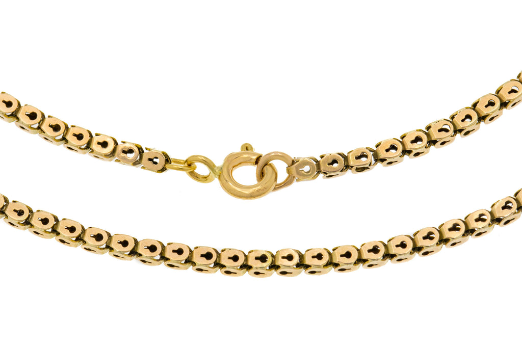 16" Antique 9ct Gold Pierced Chain, 5.4g
