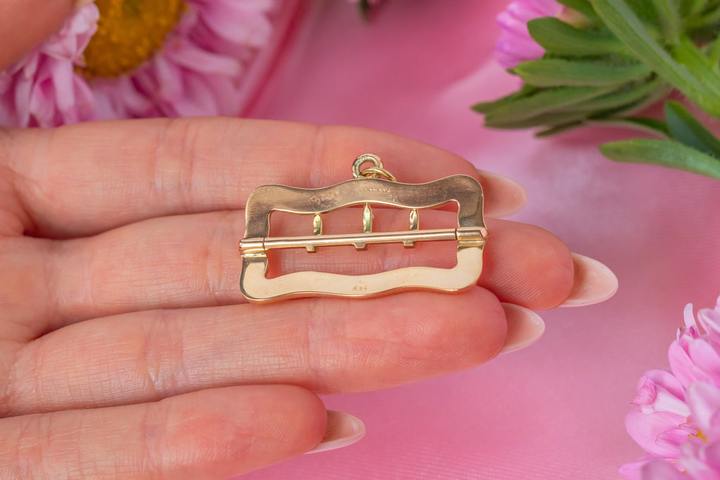 14ct Gold Buckle Charm Holder Pendant