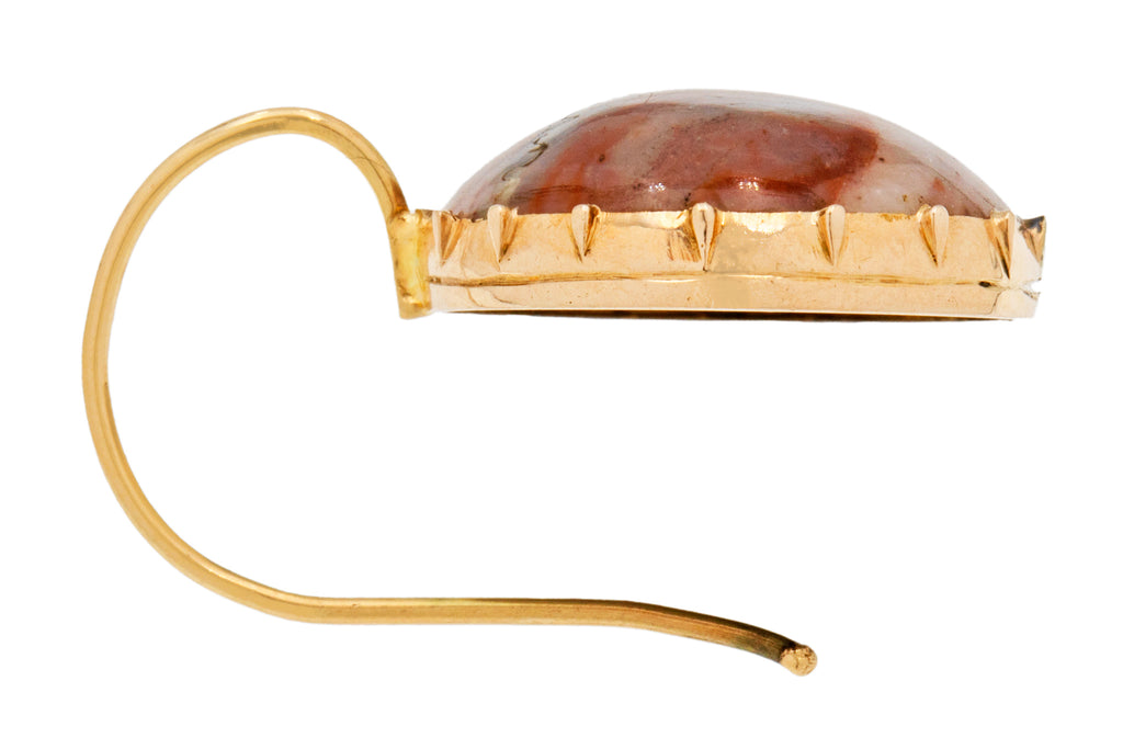 Georgian 9ct Gold Agate Earrings