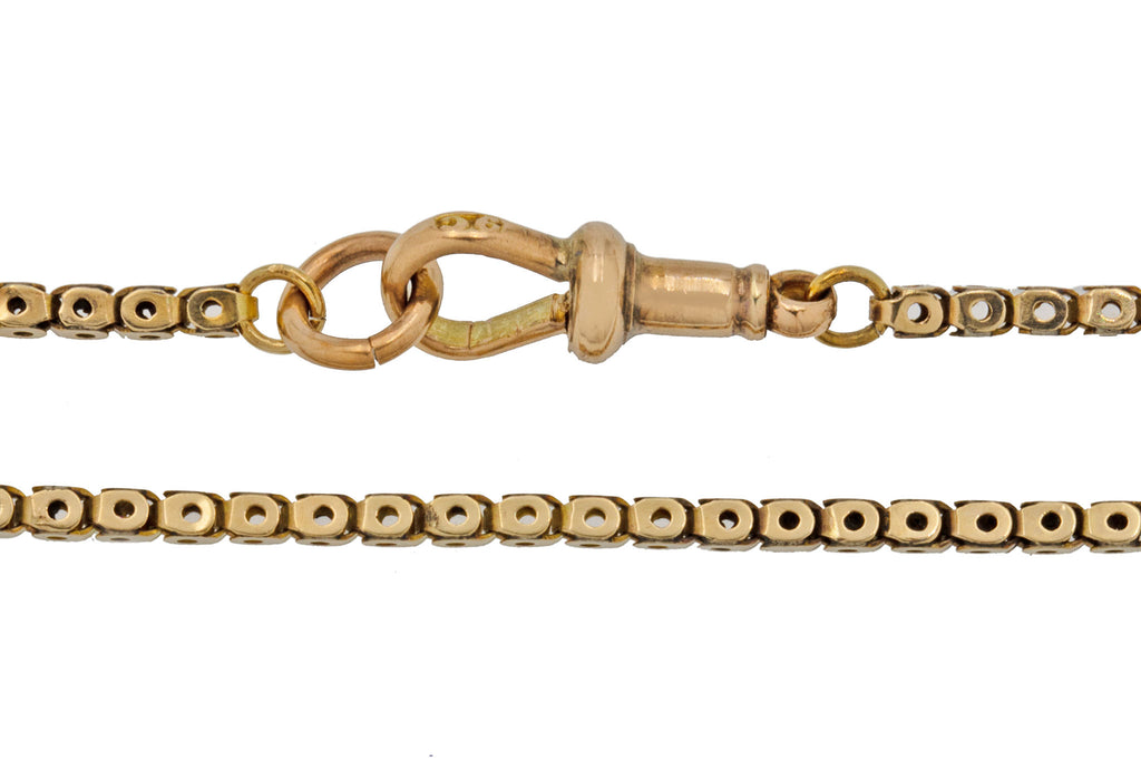 17" Antique 9ct Pierced Gold Chain, 7.7g