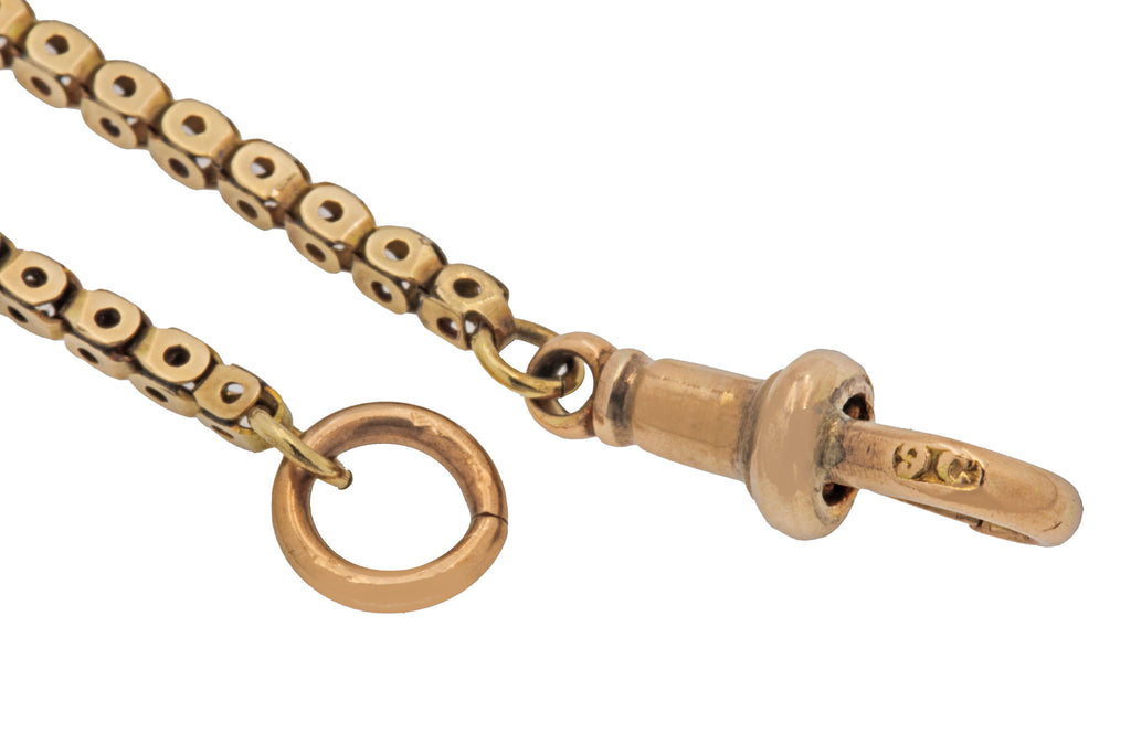 17" Antique 9ct Pierced Gold Chain, 7.7g